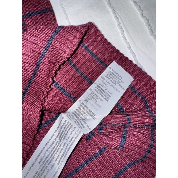 Abercrombie & Fitch Ribbed Knit Striped Bodycon Midi Dress Women’s Medium Preppy - Picture 9 of 16